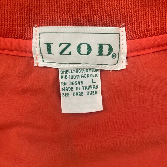 Vintage IZOD gold pullover windbreaker Orange Large - Picture 9 of 9